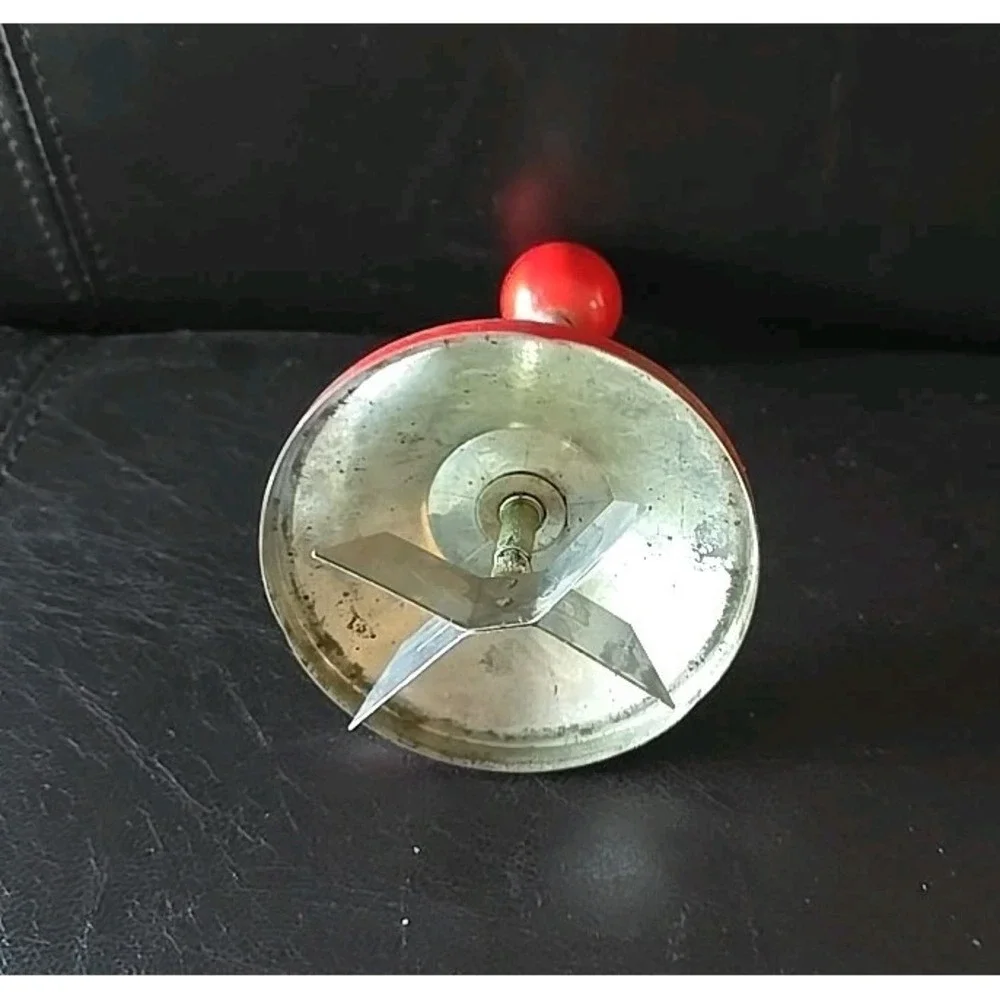 Vintage Red Kitchen‎ Utensil Food Chopper Cutter Mincer Tool Primitive